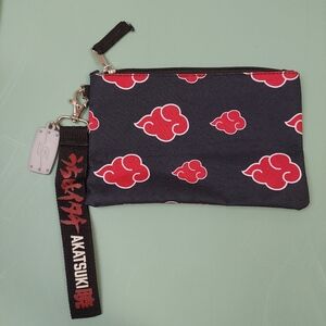 Akatsuki Cloud Black and Red Zipper Bag Makeup Pencil Purse Clutch Wristlet